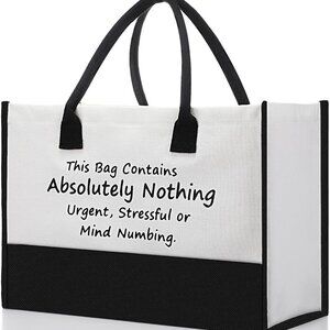 Brand New Canvas Tote Black Compact Stylish